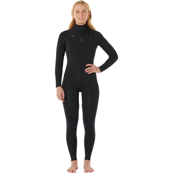 2026 Rip Curl Mujer Dawn Patrol Pro 4/3mm Chest Zip Neopreno 16VWFS - Black